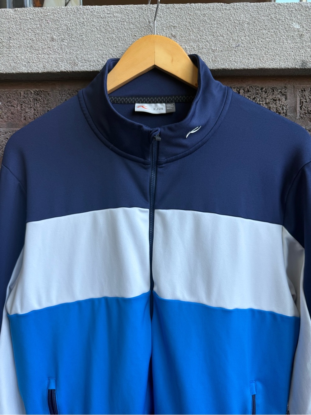 Men's Navy, White & Blue Windbreaker Jacket